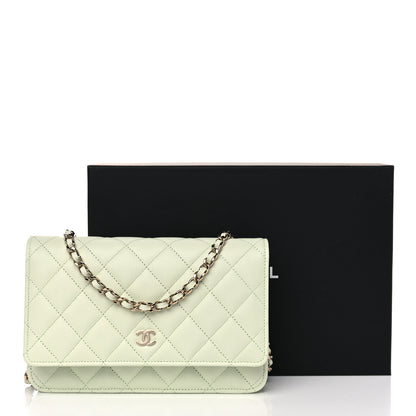 Chanel Caviar Quilted Wallet On Chain WOC Light Green 12 of 12