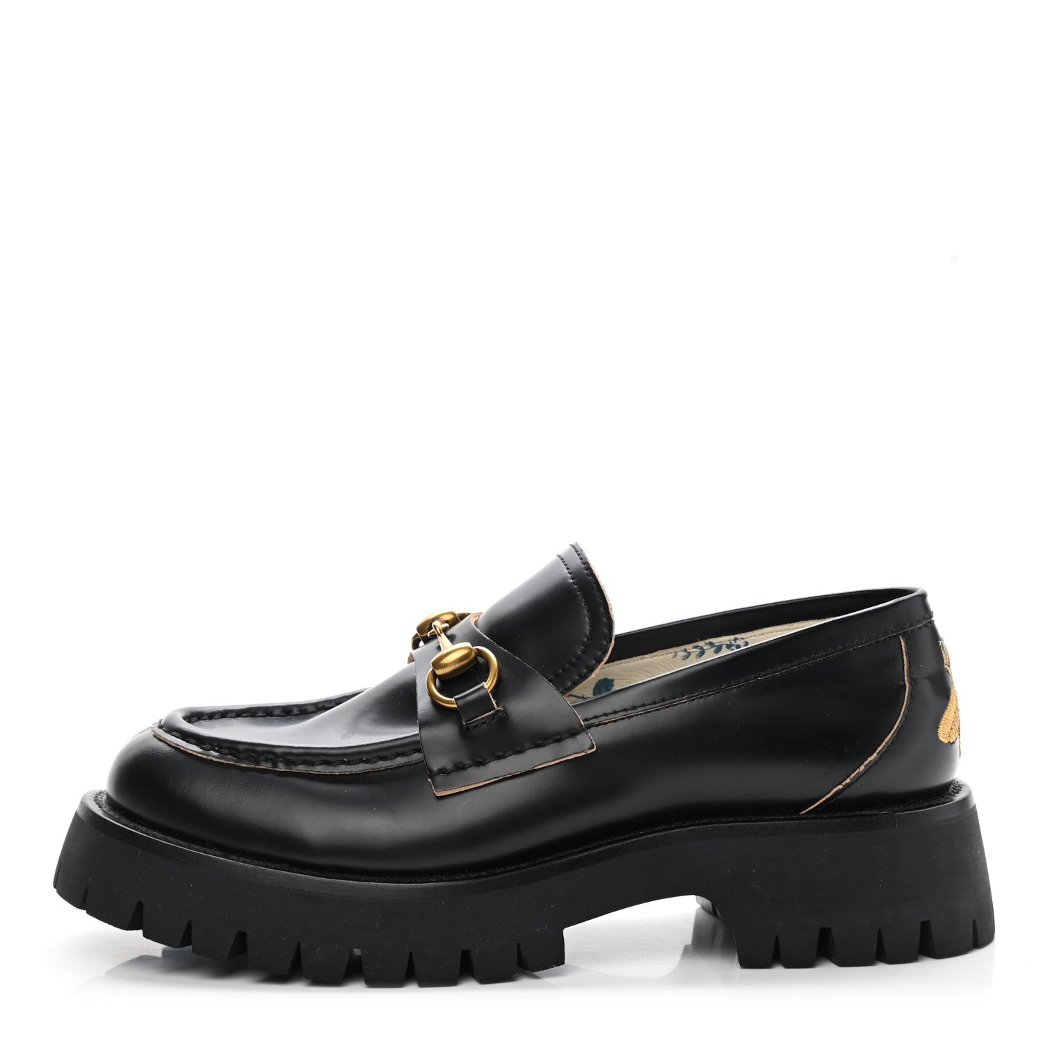 Gucci Cordovan Lux Womens Harald Horsebit 25mm Platform Loafers 38 Black 1 of 10