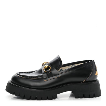 Gucci Cordovan Lux Womens Harald Horsebit 25mm Platform Loafers 38 Black 1 of 10