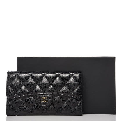 Chanel Caviar Quilted Large Flap Wallet Black 9 of 9