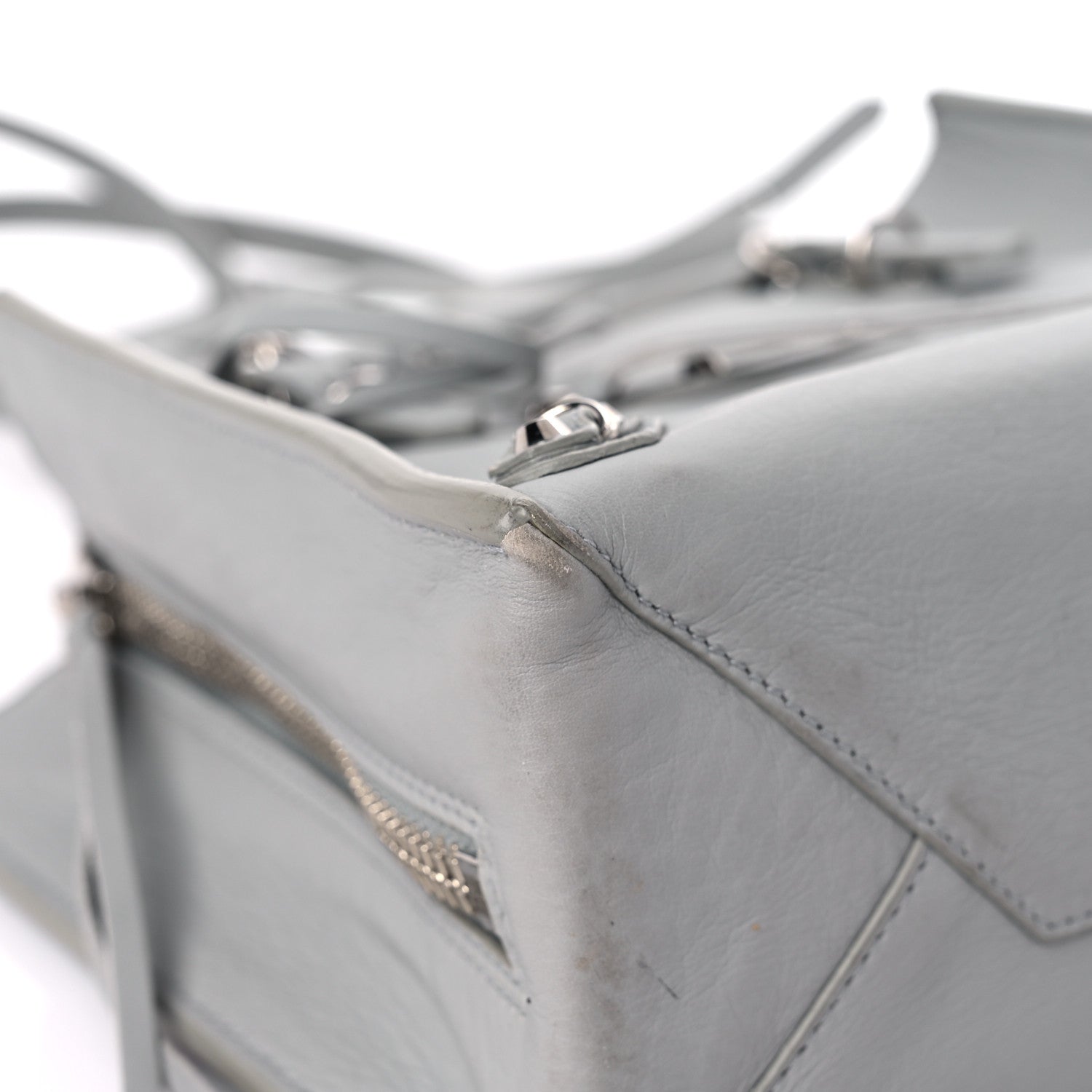 Balenciaga Calfskin Papier Mini A4 Zip Around Tote Gris Glace 7 of 12