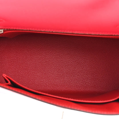 Hermes Madame Calfskin Kelly Sellier 25 Rose Extreme Rouge Piment 5 of 15
