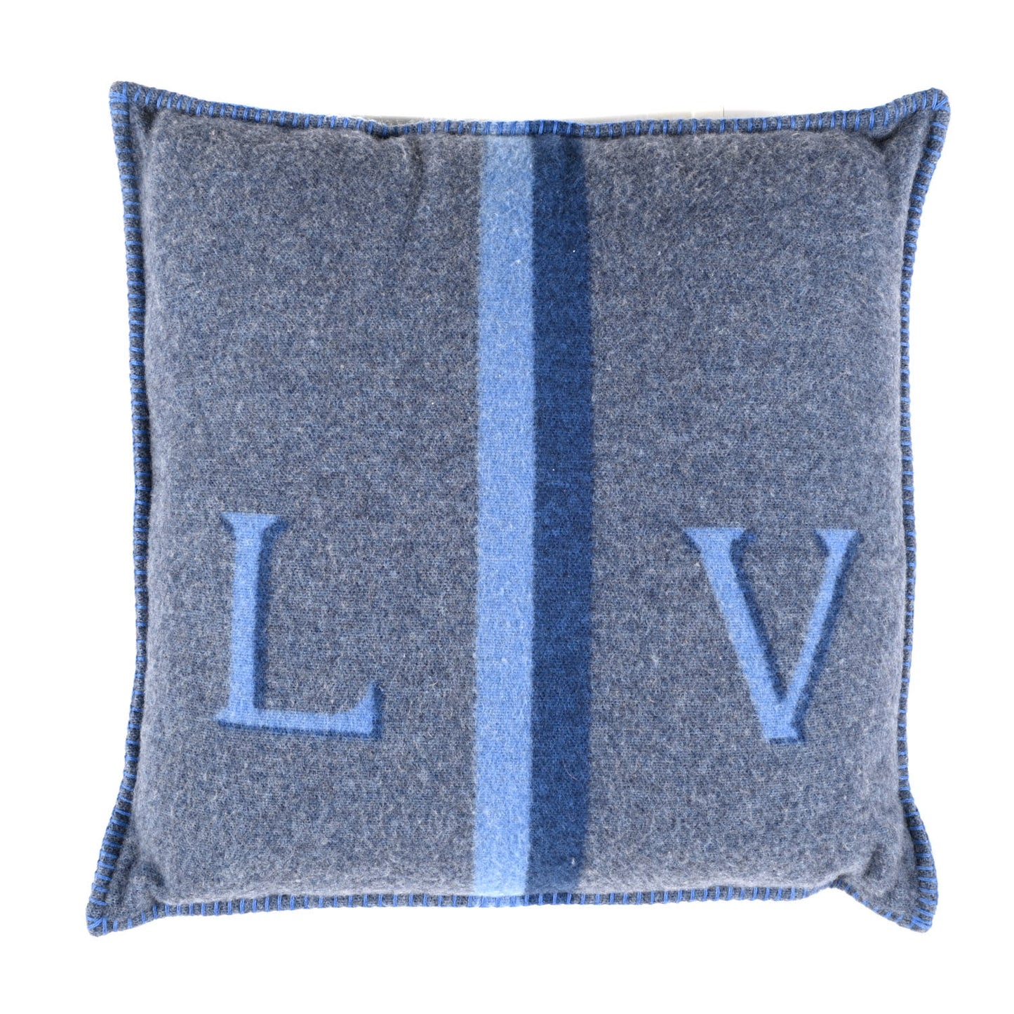 Wool Cashmere Cushion Pillow Blue Gray