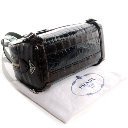 Prada Crocodile Colour Buckles Bag Green 4 of 8