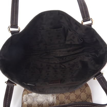 Gucci Crystal Monogram Duchessa Flap Shoulder Bag Dark Brown 5 of 19