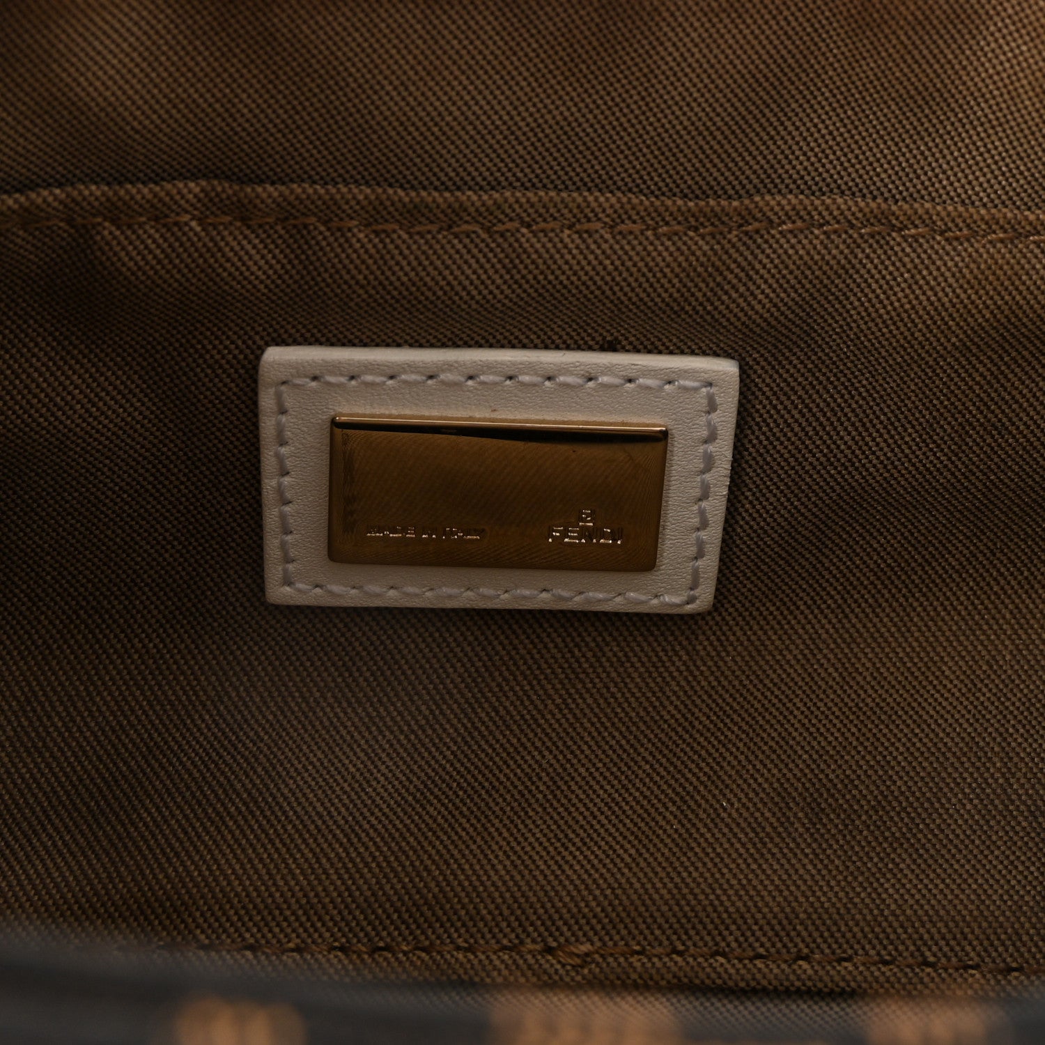 Fendi Zucca Cuoio Lucido Small Chef Shoulder Bag Tobacco White 6 of 9