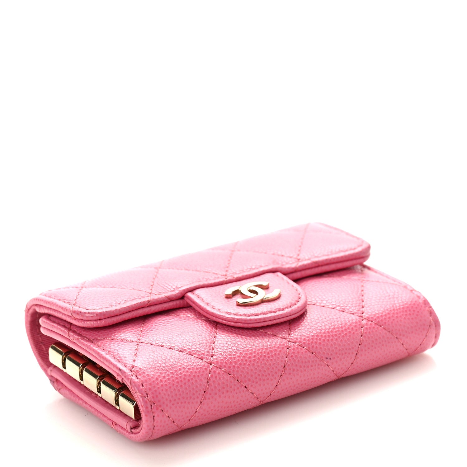 Chanel Caviar Quilted Classic 4 Key Holder Wallet Pink 4 of 10