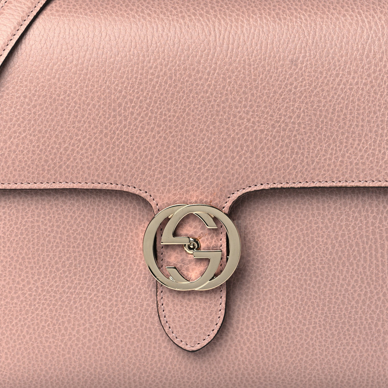 Gucci Dollar Calfskin Medium Interlocking G Top Handle Shoulder Bag Soft Pink 8 of 10