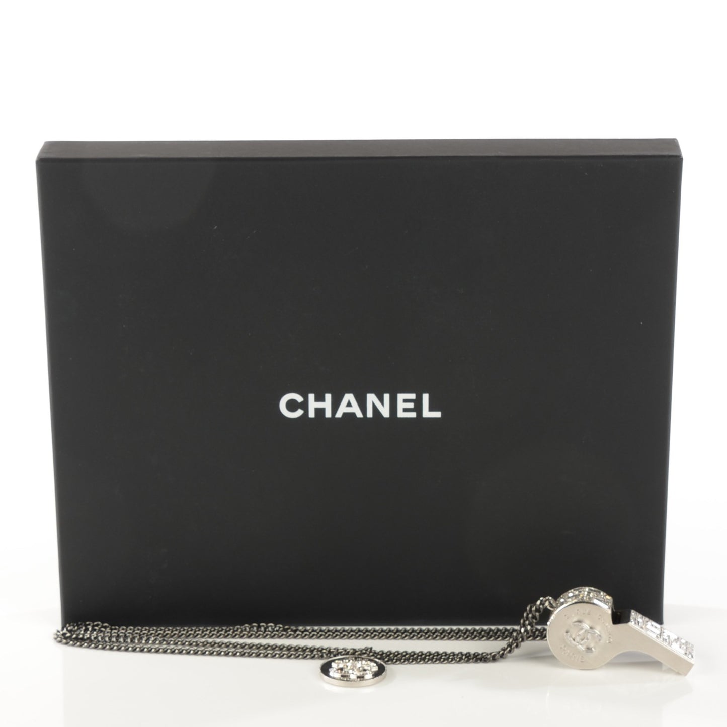 Crystal CC Whistle Pendant Necklace