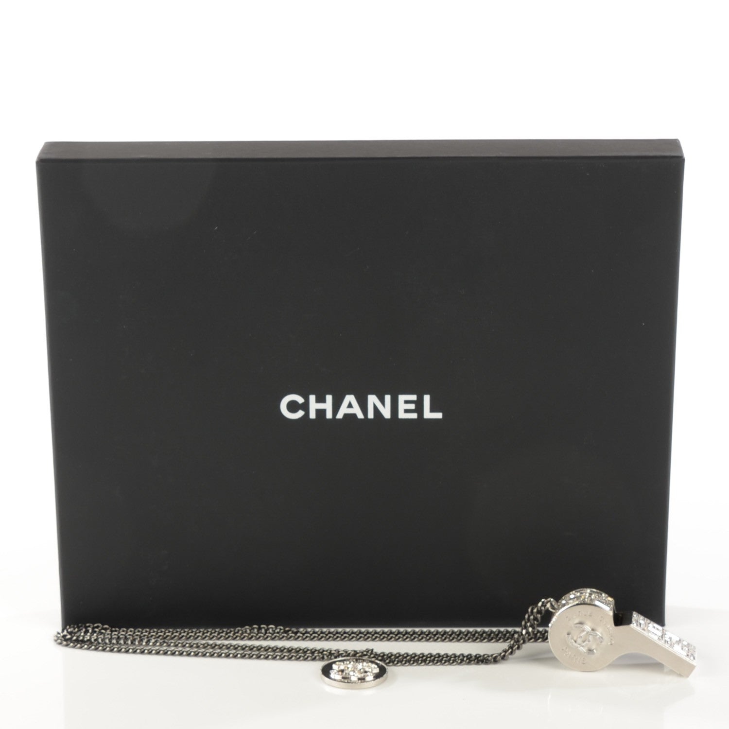 Chanel Crystal CC Whistle Pendant Necklace 10 of 10