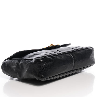 Chanel Caviar Vertical Quilt Jumbo Flap Black 4 of 8