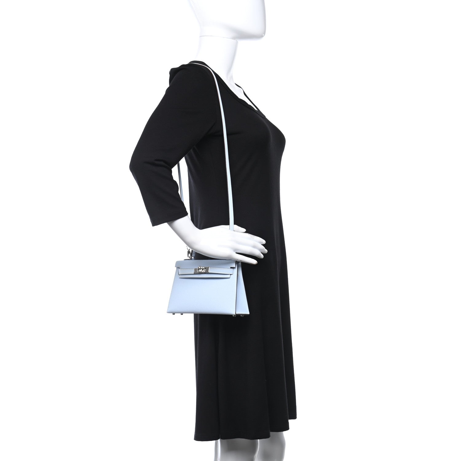 Hermes Epsom Mini Kelly Sellier 20 Bleu Brume 2 of 10