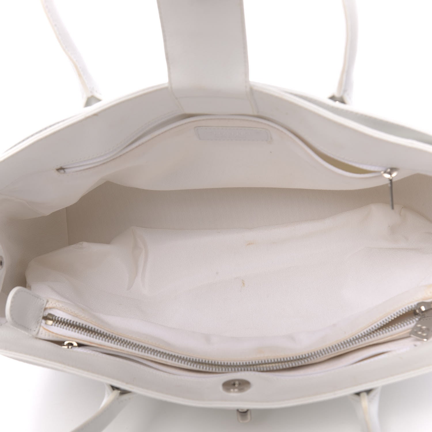 Chanel Calfskin Cerf Executive Shopper Tote White 5 of 18