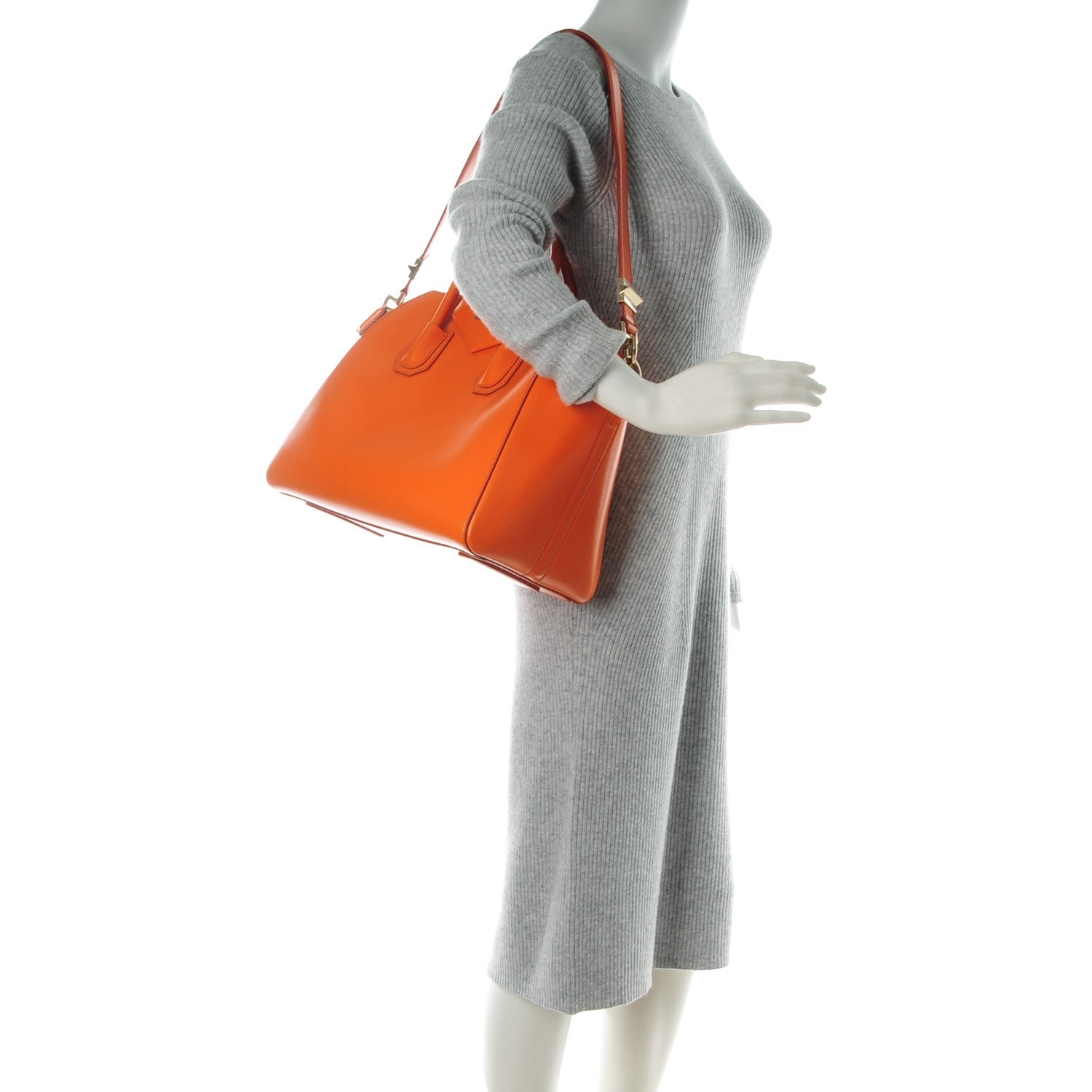 Givenchy Shiny Lord Calfskin Medium Antigona Orange 2 of 8