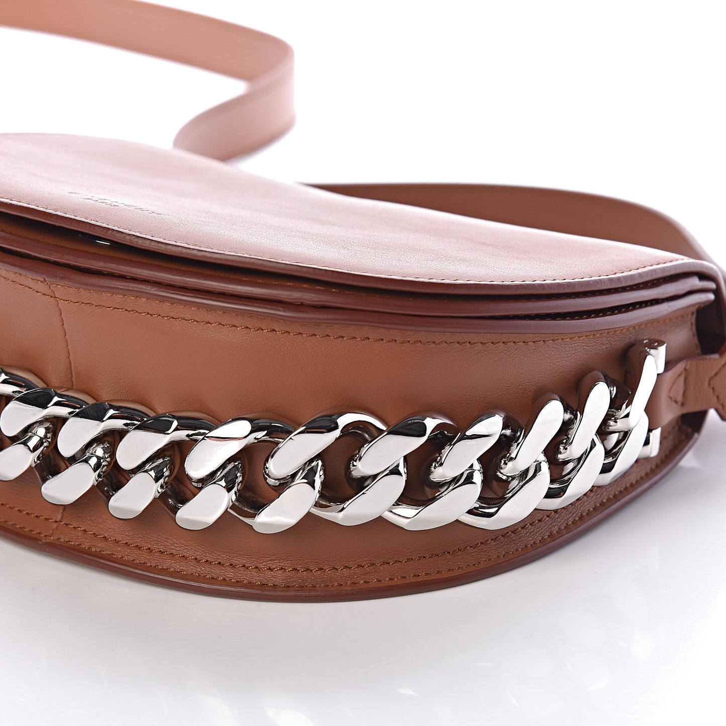 Calfskin Mini Infinity Saddle Bag Cognac