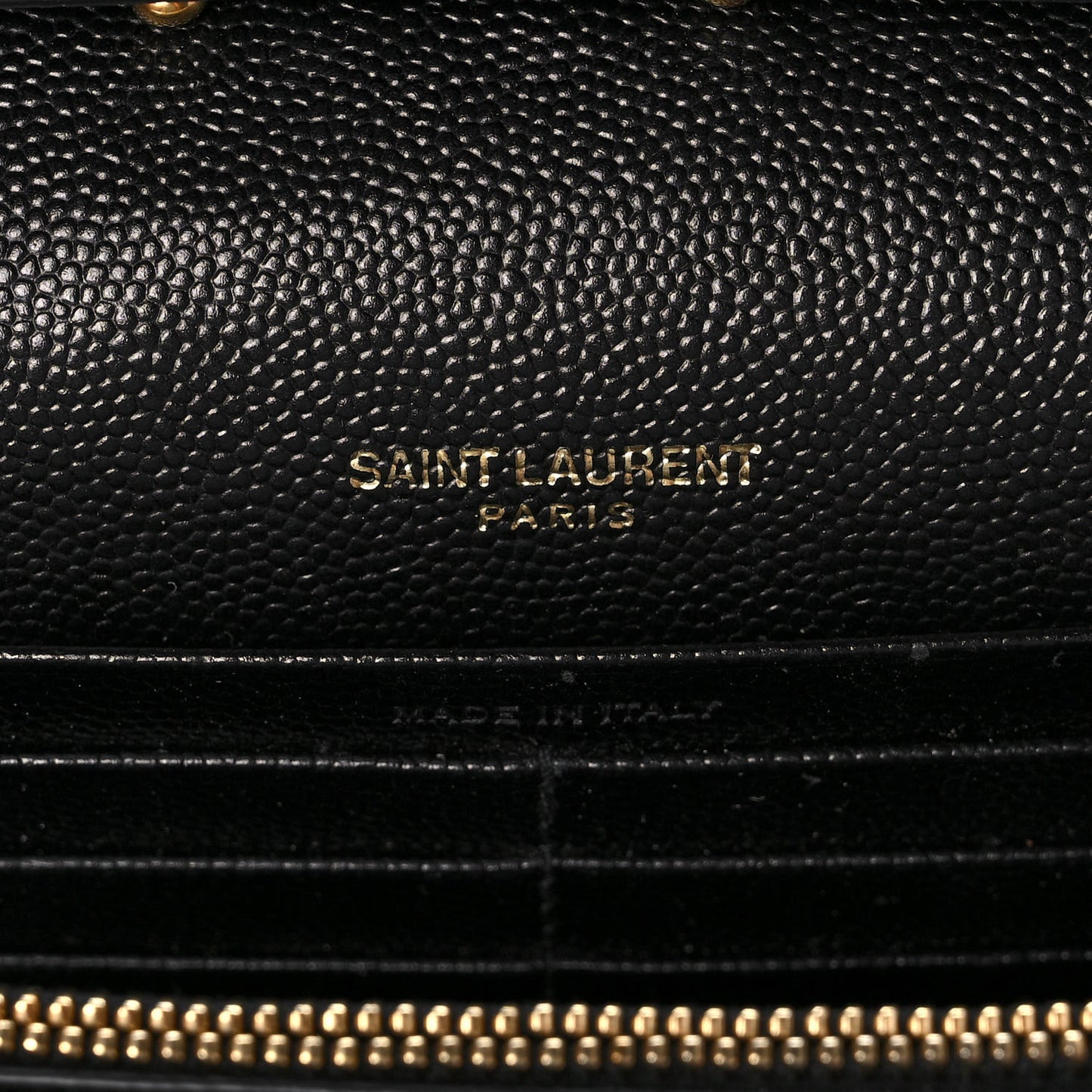 Grain De Poudre Matelasse Chevron Monogram Chain Wallet Black