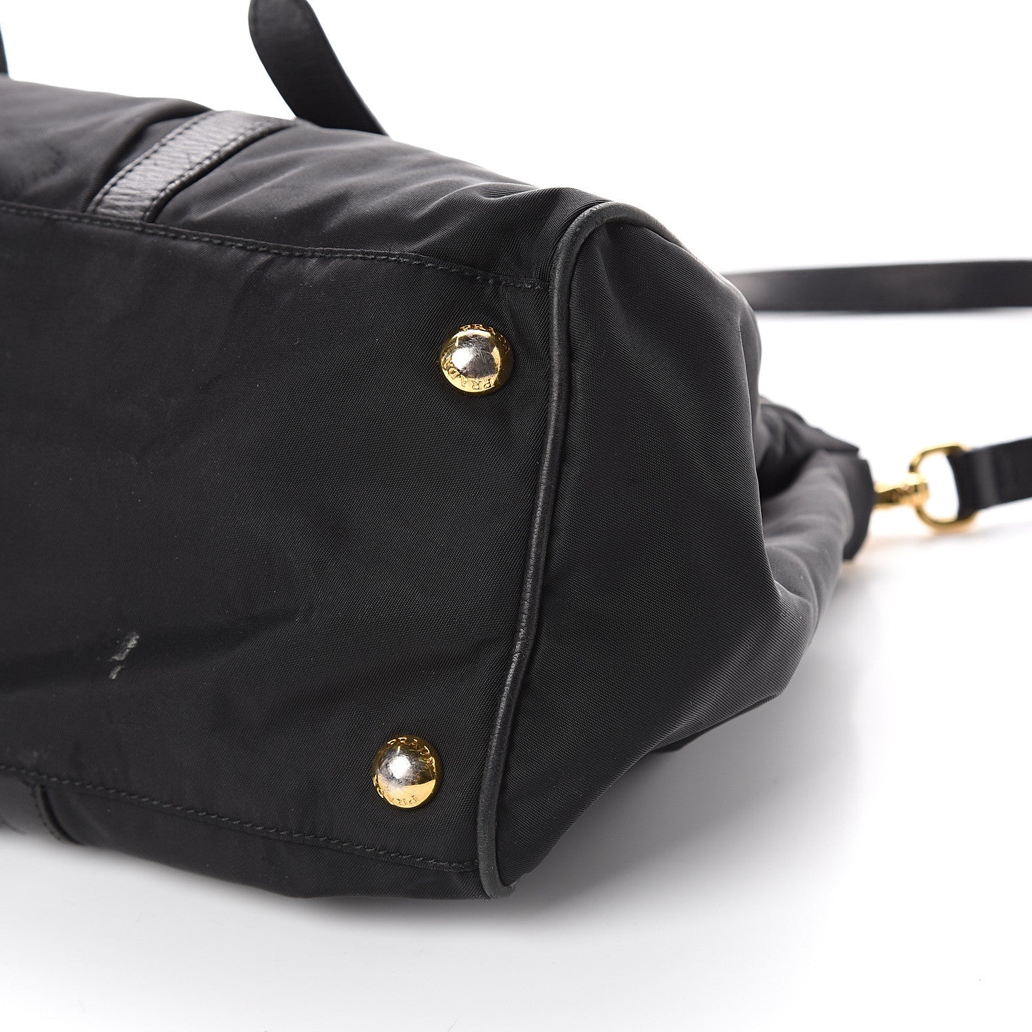 Prada Tessuto Nylon Vitello Daino Tote Black 8 of 8
