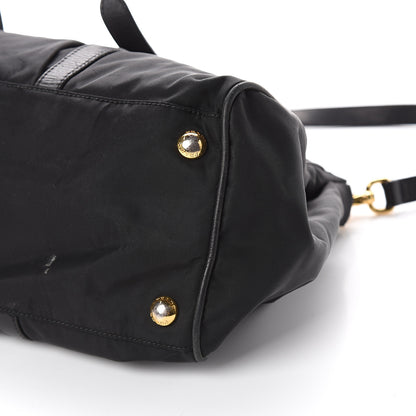 Prada Tessuto Nylon Vitello Daino Tote Black 8 of 8