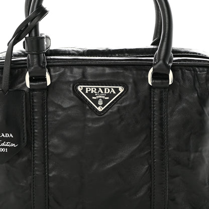 Prada Nappa Antique Medium Re-Edition 2001 Two Handle Bag Black 8 of 10