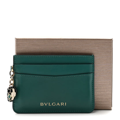 Bulgari Serpenti Calfskin Card Holder Green Amethyst 7 of 7
