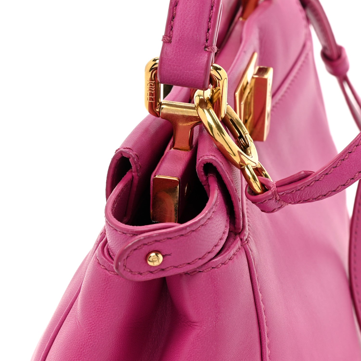 Fendi Nappa Mini Peekaboo Iconic Satchel Magenta 15 of 15