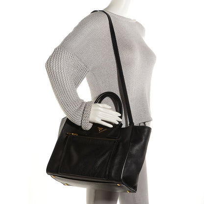 Prada Vitello Daino Shopping Tote Nero Black 2 of 10