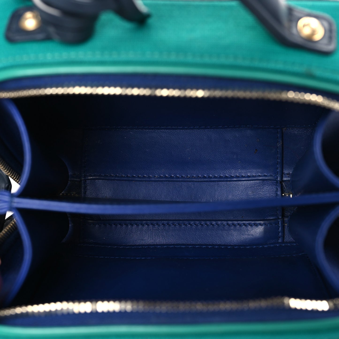 Jersey Quilted Small CC Filigree Vanity Case Blue Green