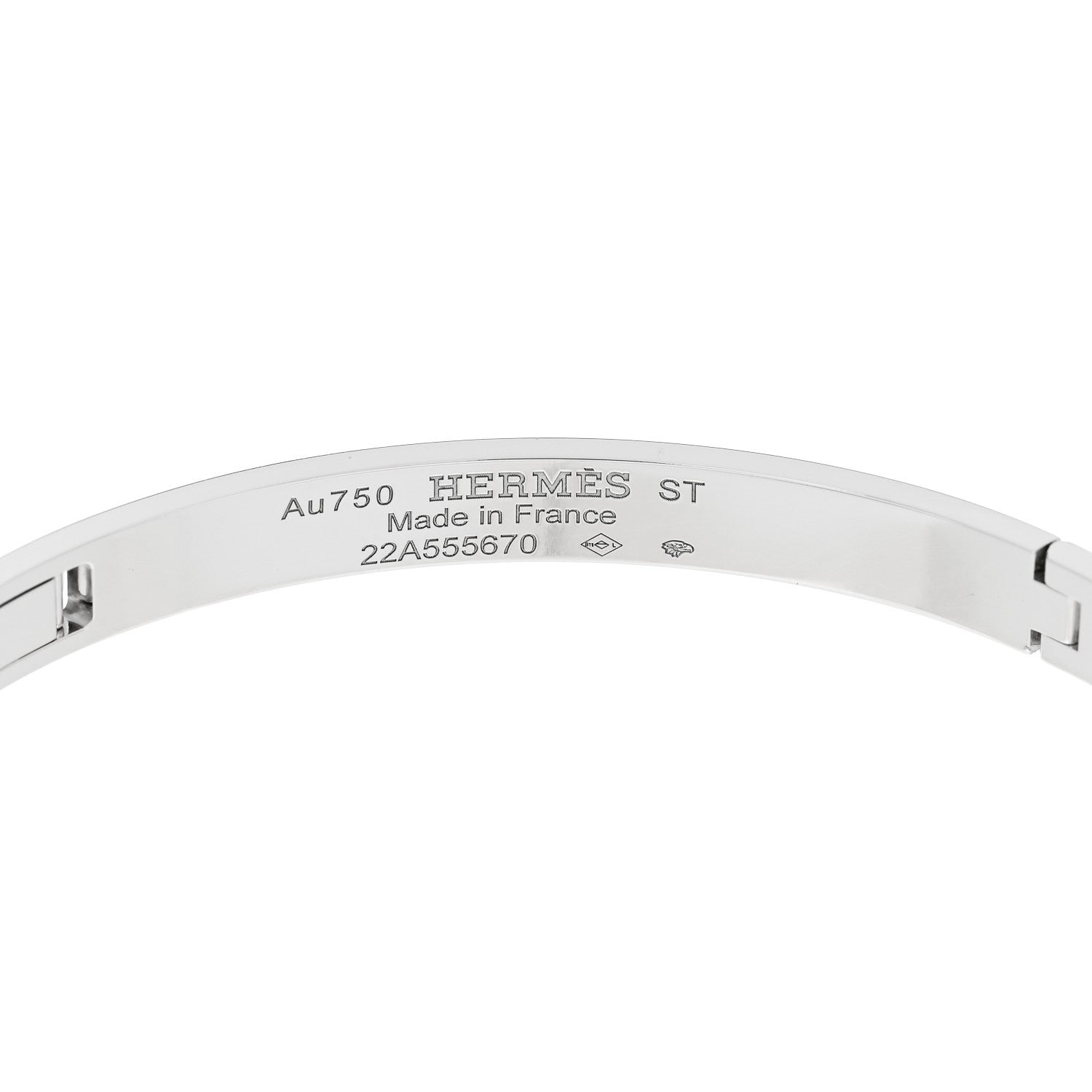 Hermes 18K White Gold Diamond PM H D'Ancre Bracelet ST 3 of 4