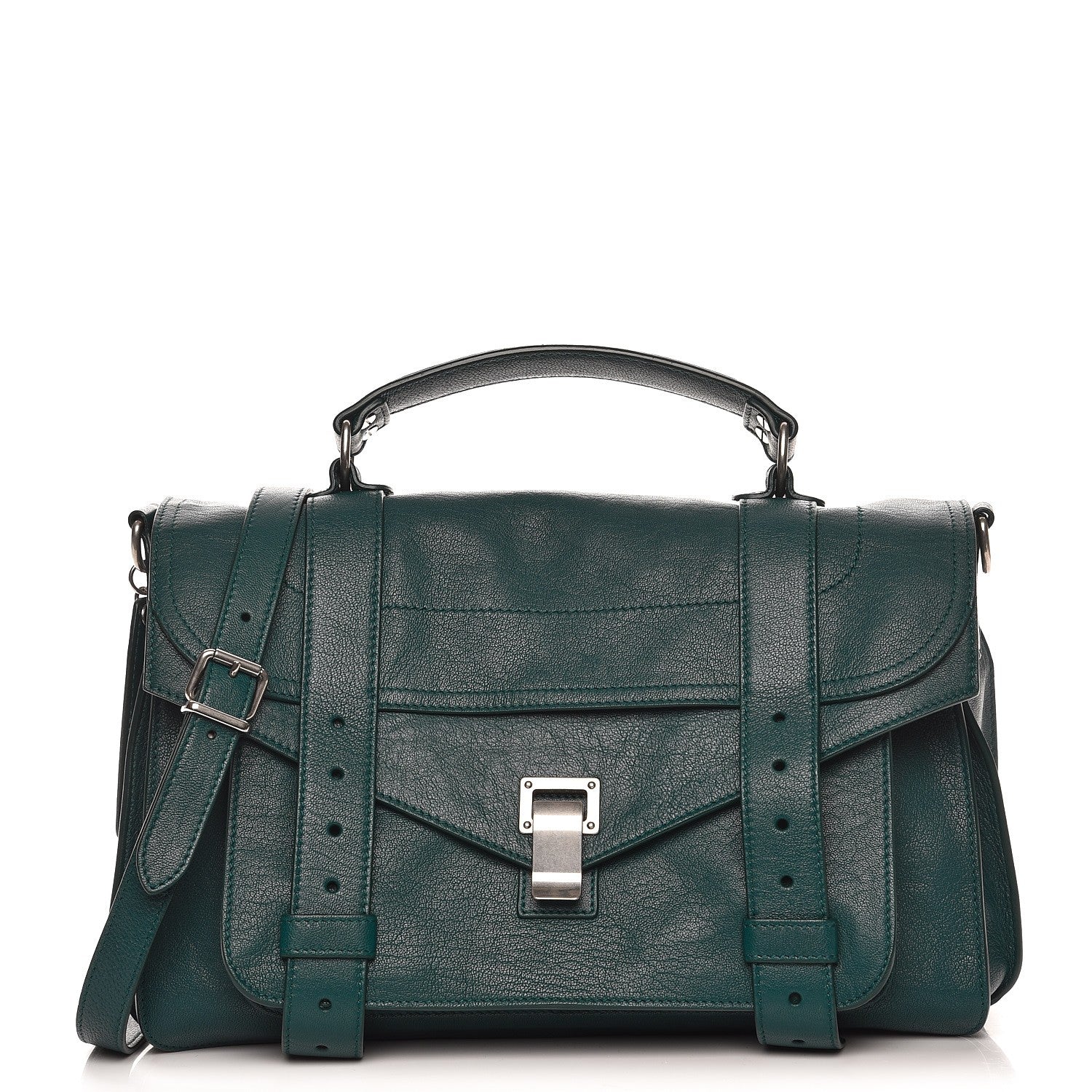Proenza Schouler Lambskin Medium PS1 Satchel Dark Teal 1 of 9