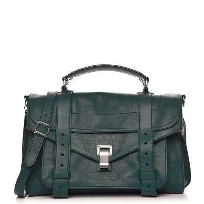 Proenza Schouler Lambskin Medium PS1 Satchel Dark Teal 1 of 9