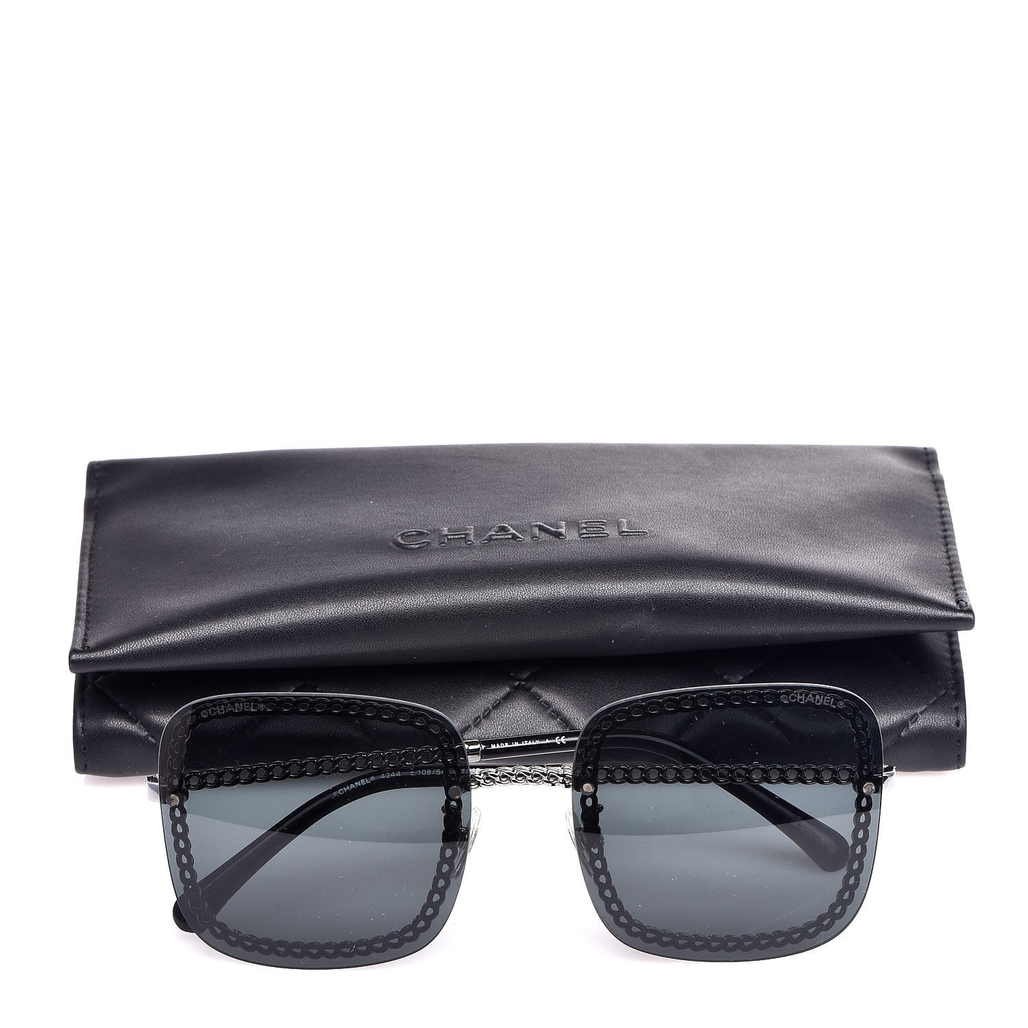Chanel Square Removable Chain Sunglasses 4244 Grey 9 of 9