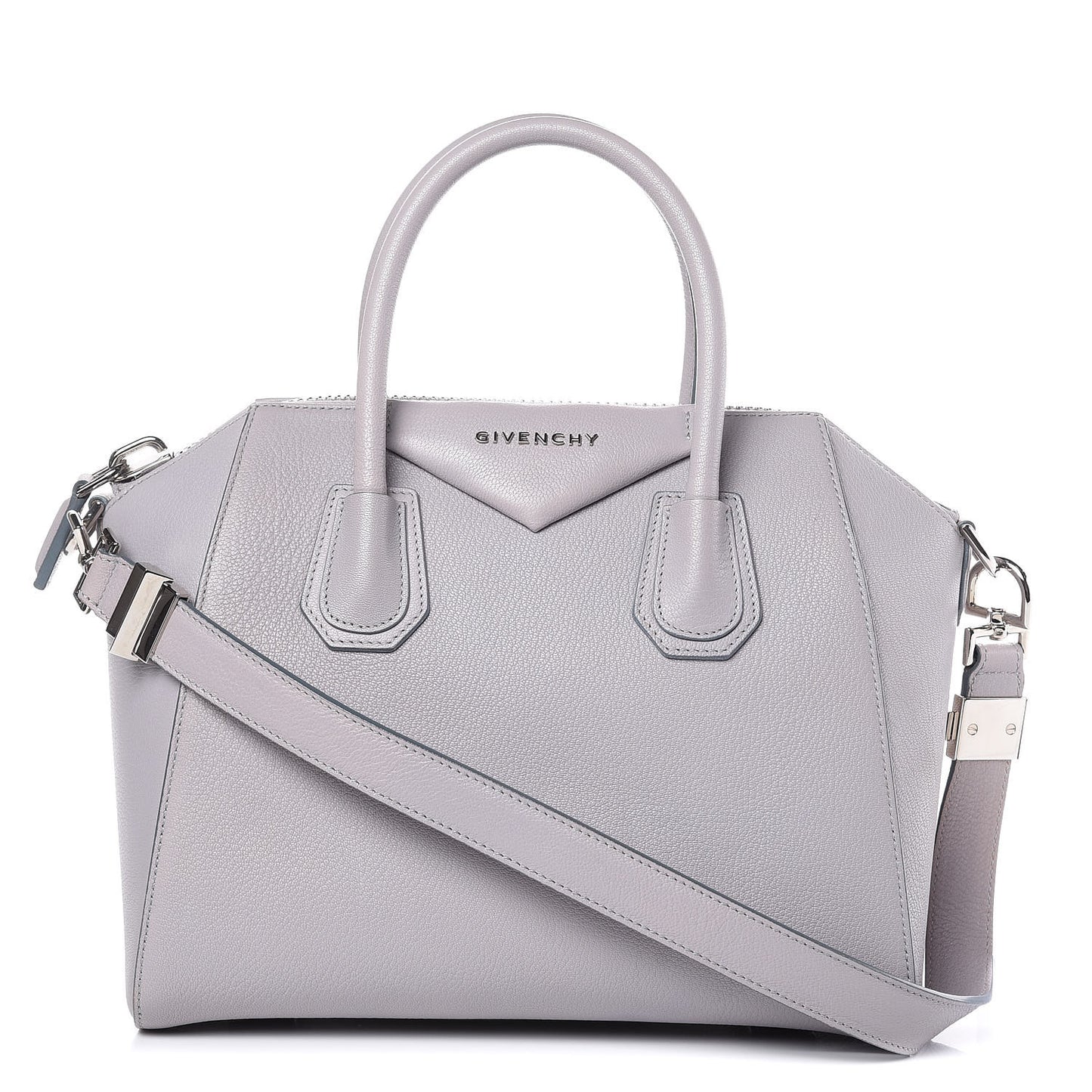 Sugar Goatskin Small Antigona Pearl Grey
