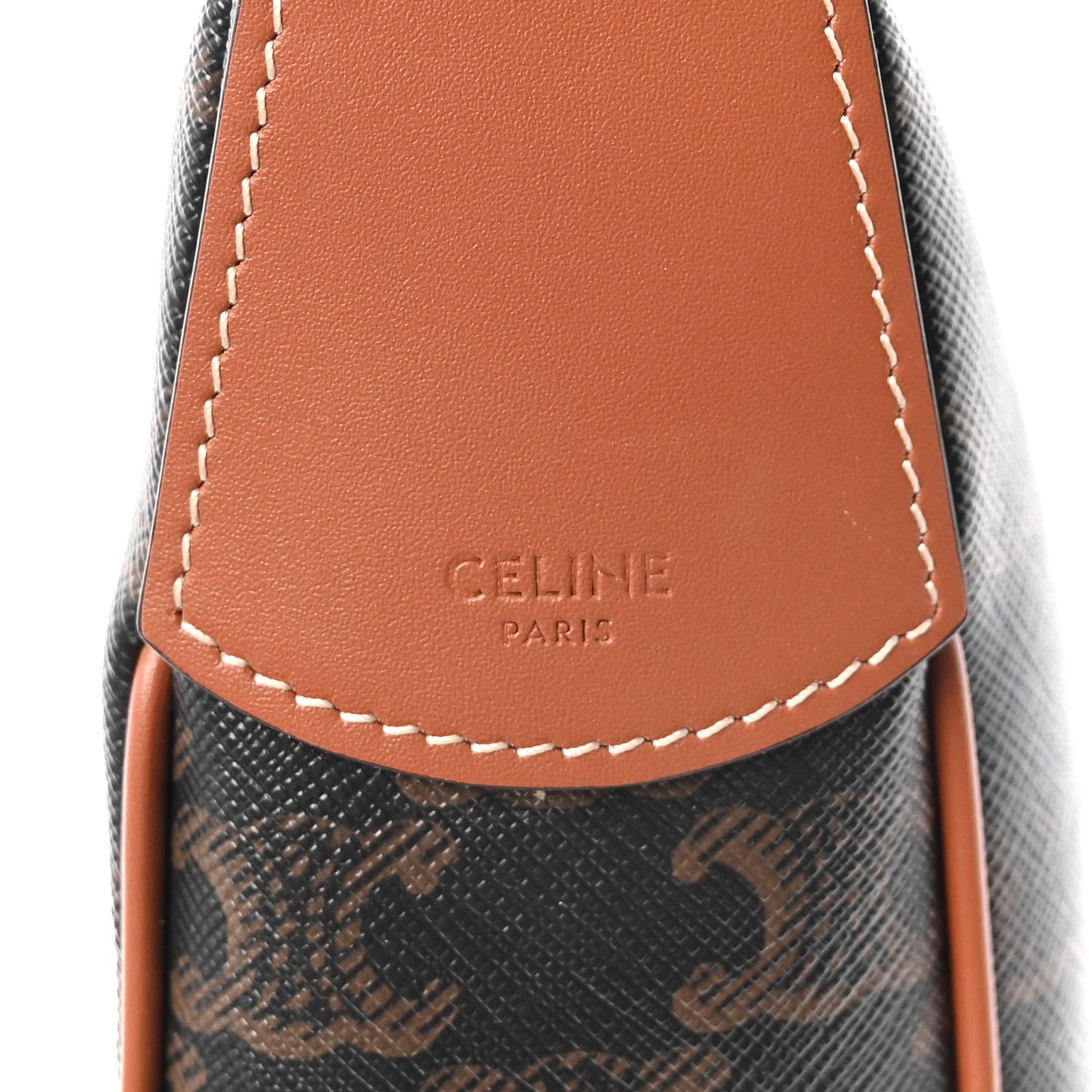 Calfskin Triomphe Canvas Heloise Shoulder Bag Tan