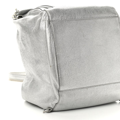 Balenciaga Metallic Agneau Giant 12 Silver Hardware Traveler Convertible Backpack Gris Aluminum 6 of 12