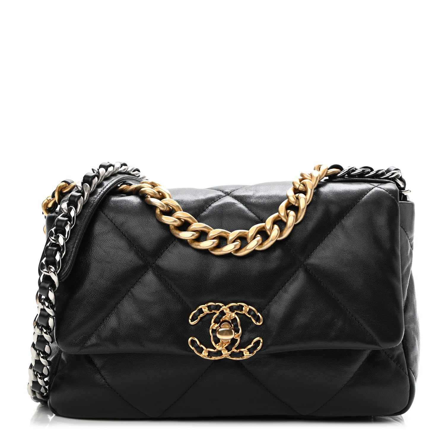 Chanel Goatskin Quilted Medium Chanel 19 Flap Black 1 of 10