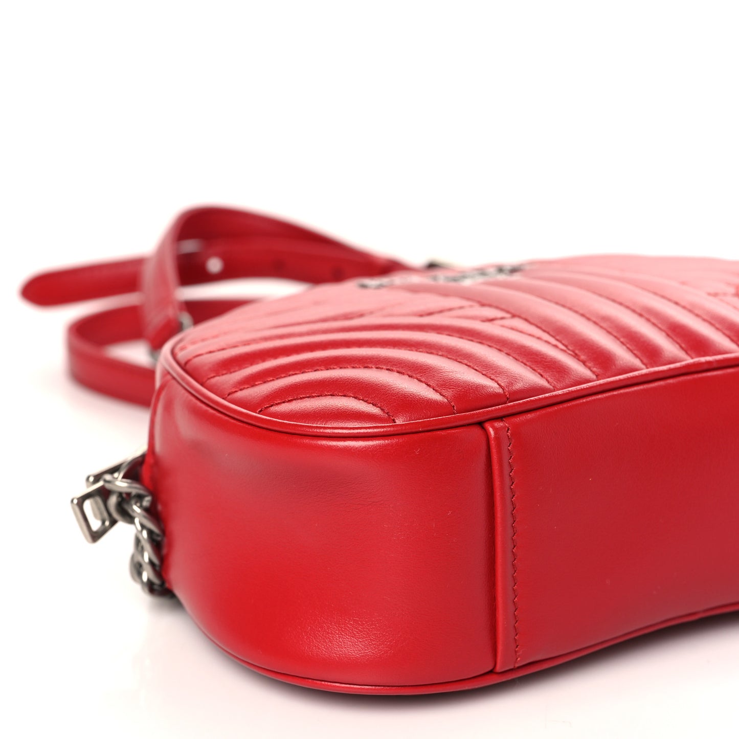 Soft Calfskin Impunture Diagramme Dome Crossbody Bag Fuoco