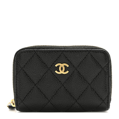 Chanel Caviar Quilted Zip Coin Purse Black 1 of 8