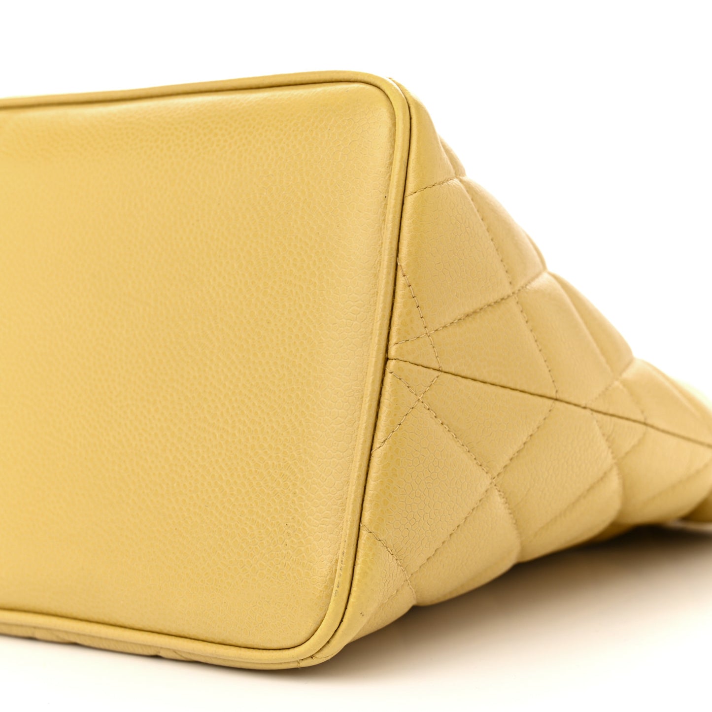 Caviar Quilted Medallion Tote Yellow