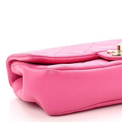 Chanel Lambskin Quilted Resin Bi-Color Chain Flap Bag Pink 8 of 9