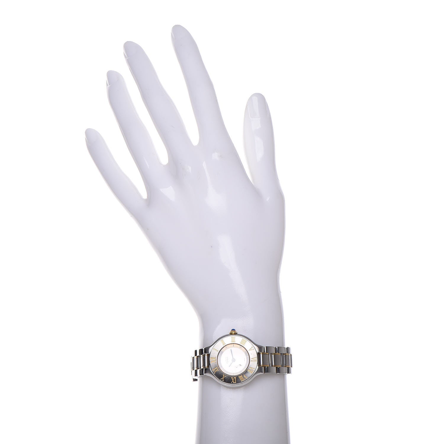 Cartier Stainless Steel 18K Yellow Gold 28mm Must De 21 Quartz Watch 4 of 17