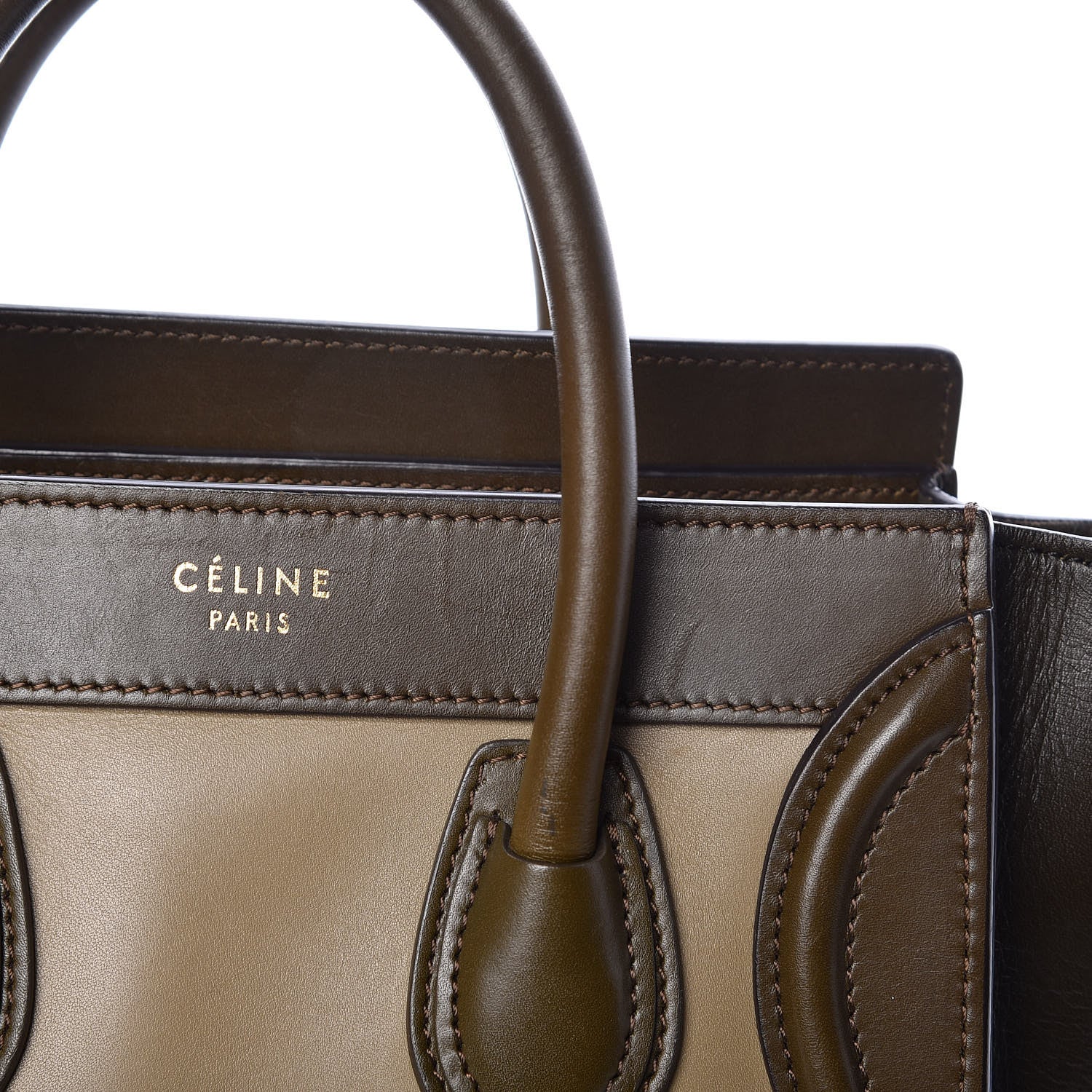 Celine Smooth Calfskin Nano Tri-Color Luggage Khaki 14 of 20