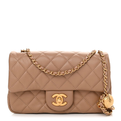 Chanel Lambskin Quilted Mini Rectangular Pearl Crush Flap Dark Beige 1 of 10