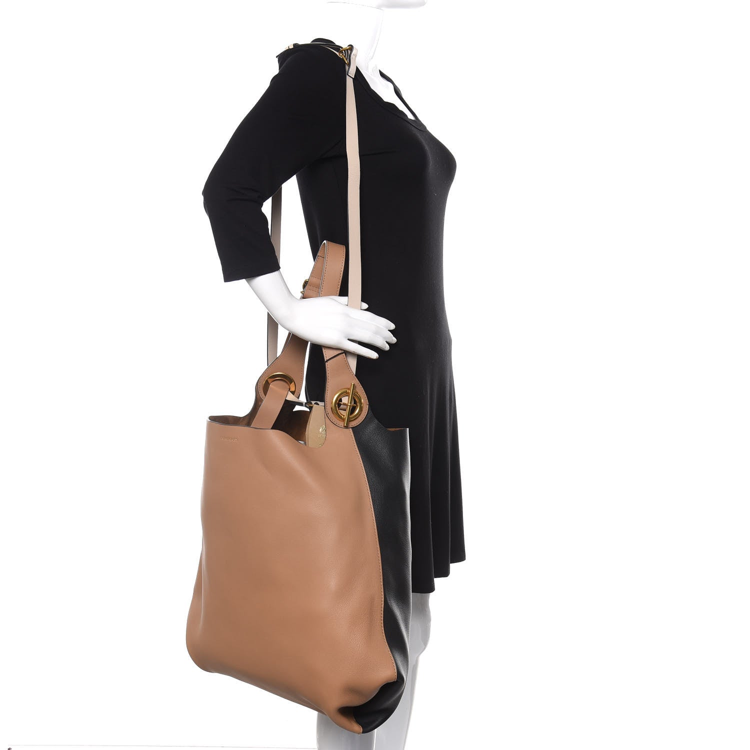 Burberry Calfskin Medium Grommet Hobo Light Camel Black 3 of 11