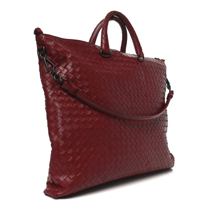 Bottega Veneta Nappa Intrecciato Medium Convertible Tote Burgundy 3 of 11