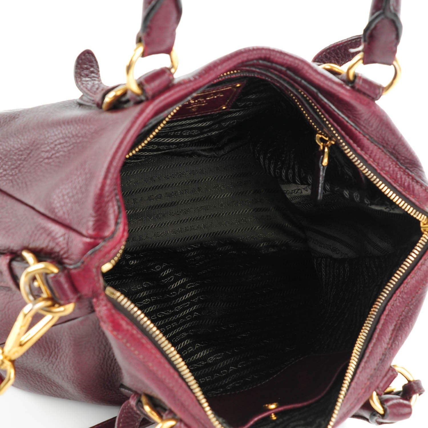Prada Cervo Deerskin Bauletto Amaranto 6 of 9