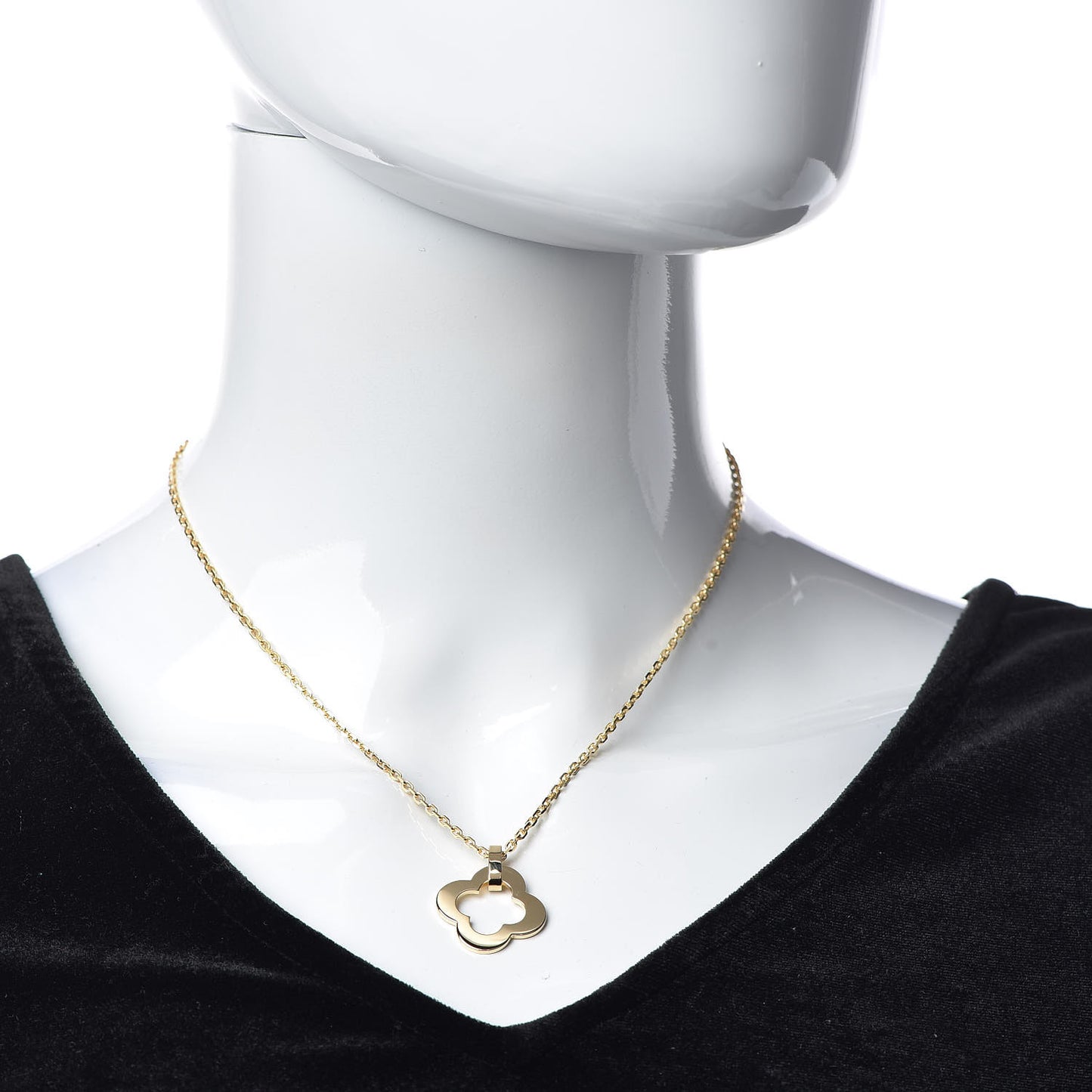18K Yellow Gold Byzantine Alhambra Pendant Necklace