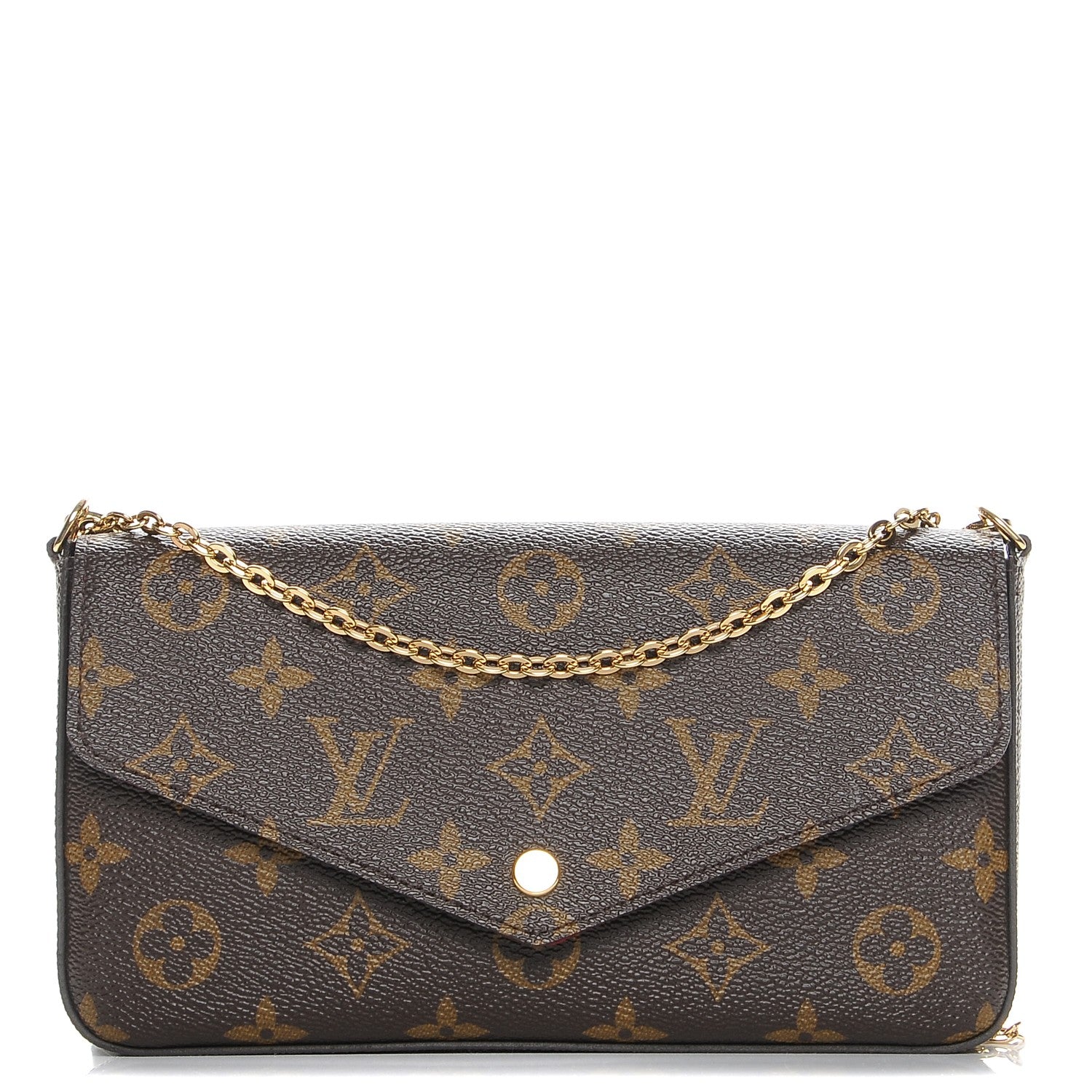 Louis Vuitton Monogram Pochette Felicie Chain Wallet Fuchsia 1 of 14