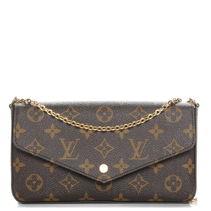 Louis Vuitton Monogram Pochette Felicie Chain Wallet Fuchsia 1 of 14