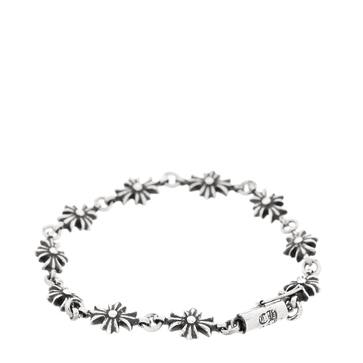 Chrome Hearts Sterling Silver Tiny E CH Plus Bracelet 2 of 5