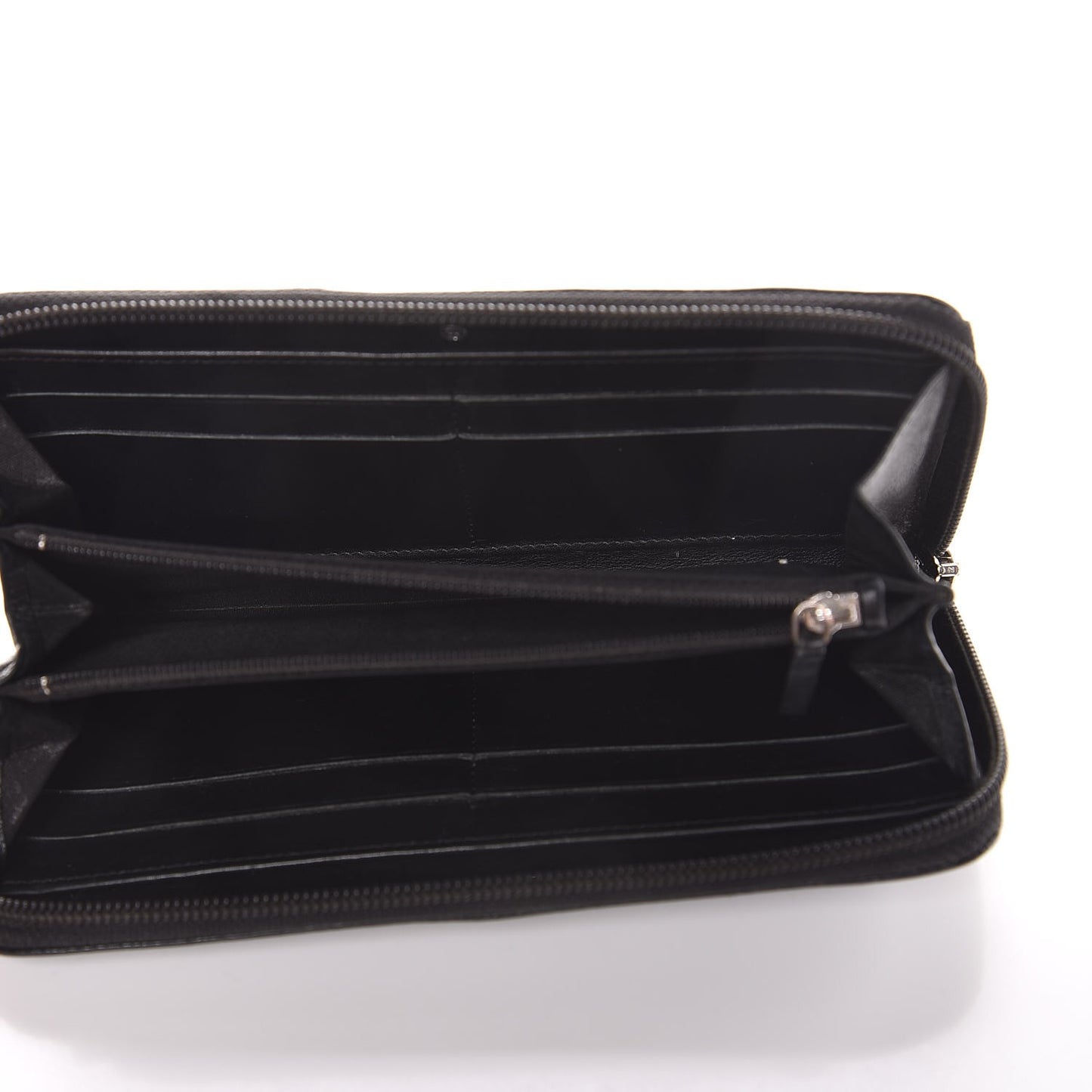 Caviar Large Timeless CC Zip Around Wallet Black